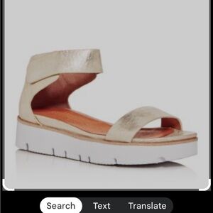 GENTLE SOULS Lavern Lavern  LEATHER WEDGE platform chunky ankle strap ICE summer